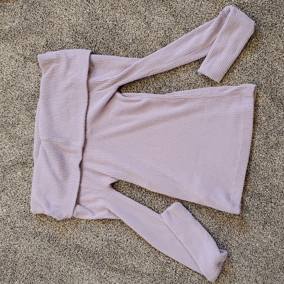 NWT Free Peple Off Shoulder Long Sleeve Tee Purple Smoke top sweater - Picture 9 of 9